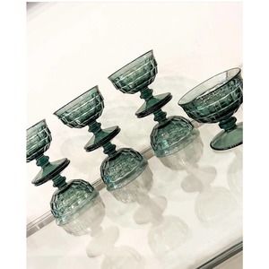 Colony Whitehall Gray (Smoke) Champagne/ Tall Sherbet Glasses